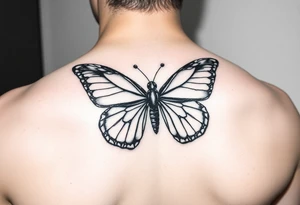 Butterfly that says she stayed tattoo idea