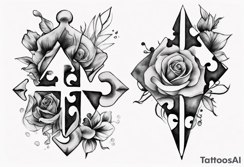 piece of puzzle tattoo idea