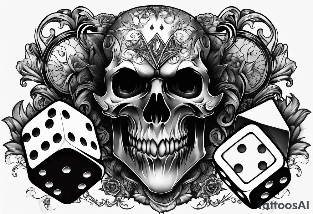 Vampire and dice d10 tattoo idea