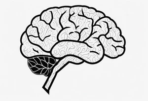 Picture of the outline of a brain with a letter I in it tattoo idea