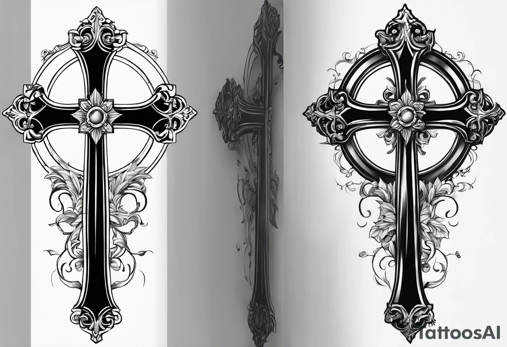 A cross with the verse like 1:37 going through it tattoo idea