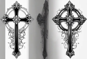 A cross with the verse like 1:37 going through it tattoo idea