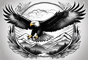 Majestic flying eagle tattoo idea