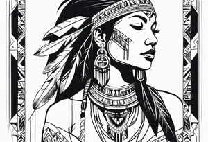 Full body Native American woman tattoo idea