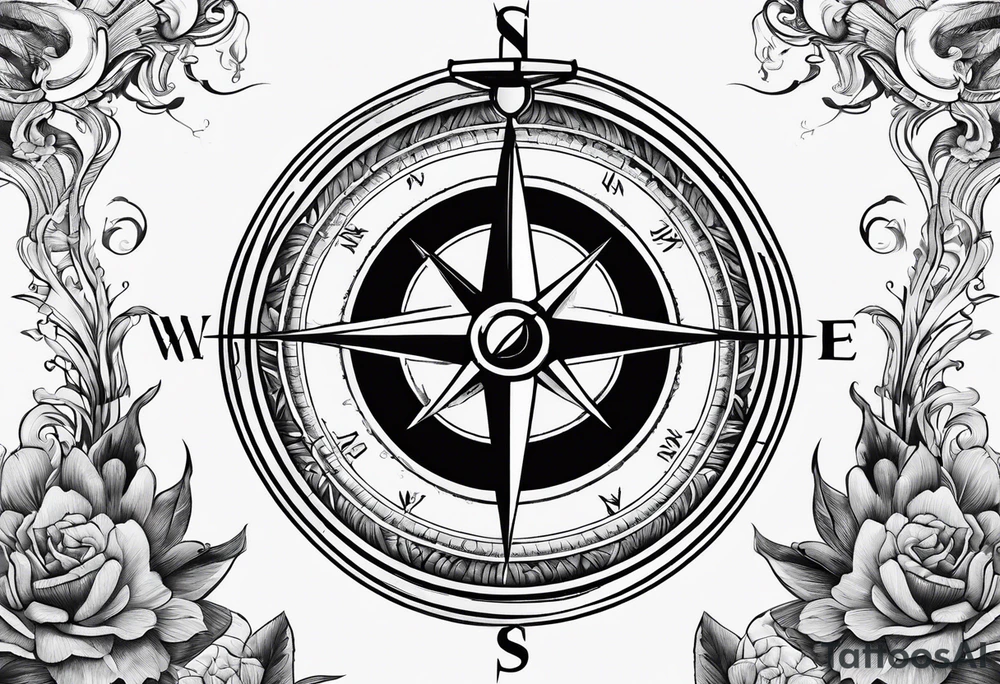 ocean compass anchor tattoo idea