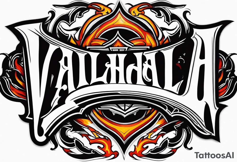 Valhalla flames tattoo idea