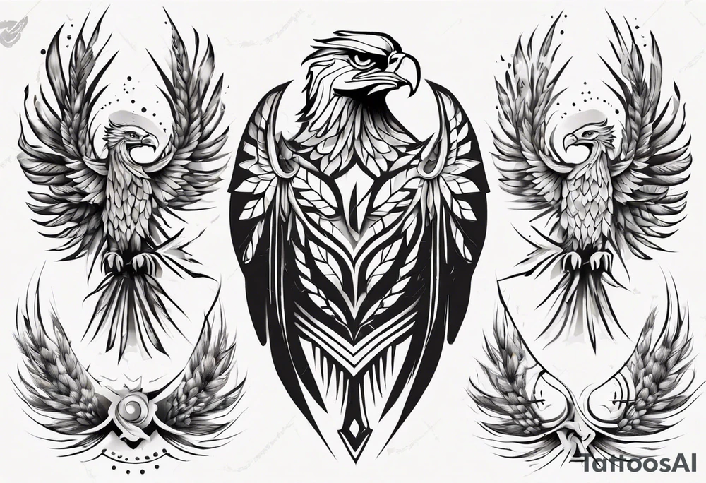 goddess wheat eagle tattoo idea