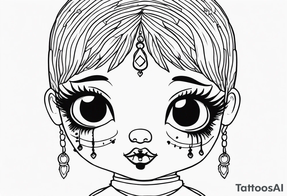 Haunting Creepy Doll tattoo idea