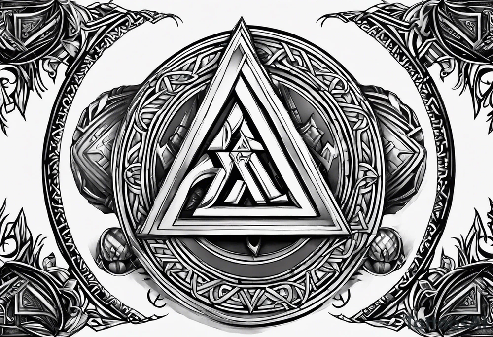 Valhalla valknut shield tattoo idea