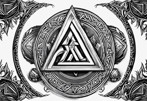 Valhalla valknut shield tattoo idea
