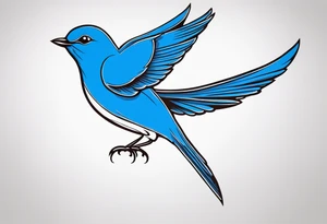 bluebird of happiness in flight tattoo idea