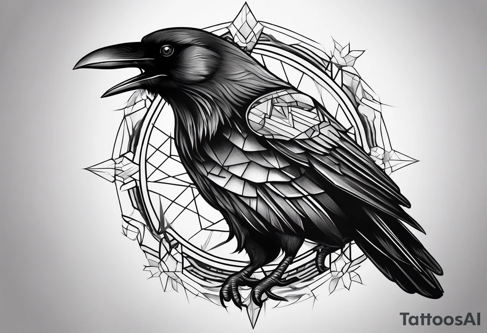 Black crow tattoo idea