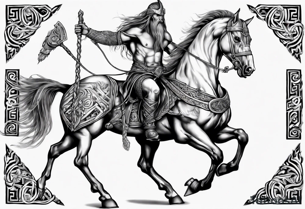 Norse god meili on horse tattoo idea