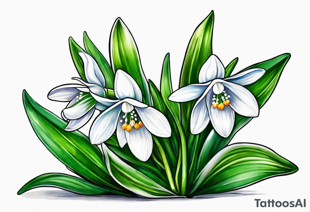snowdrop flower tattoo idea