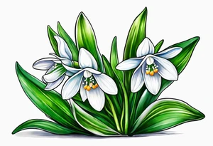 snowdrop flower tattoo idea