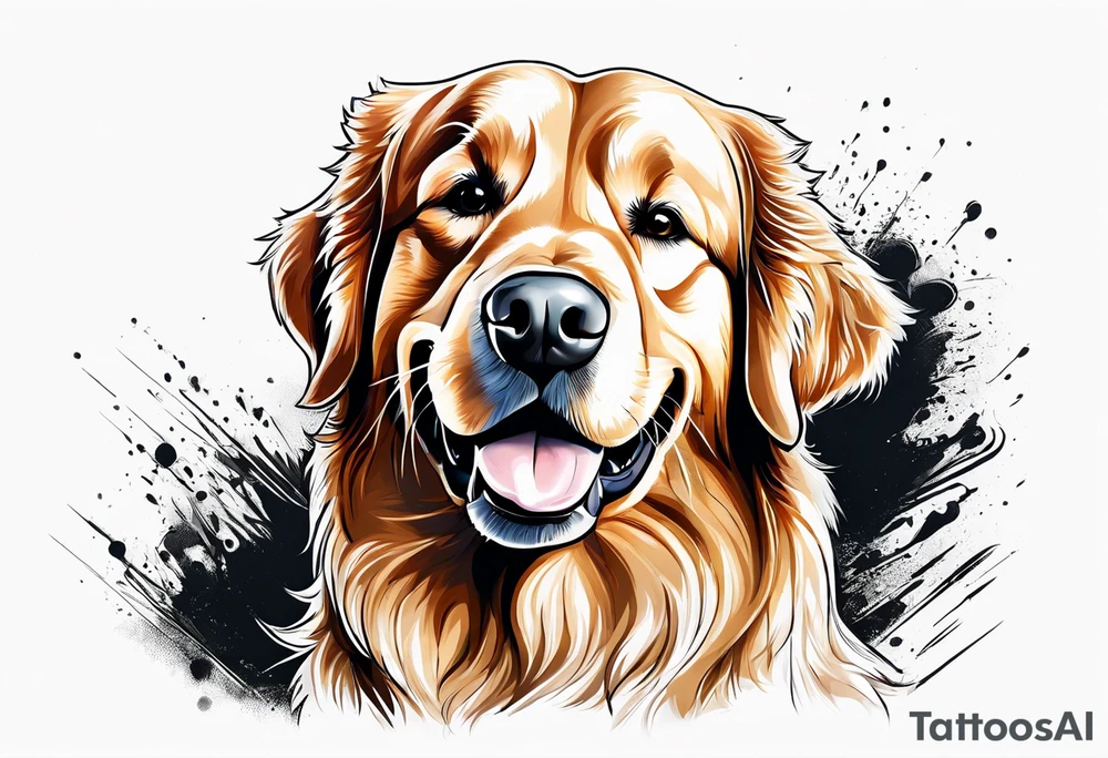 One happy dark colored golden retriever. tattoo idea