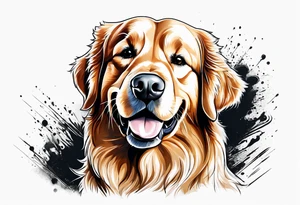 One happy dark colored golden retriever. tattoo idea