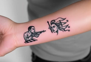 Two people depicting War and Peace tattoo idea