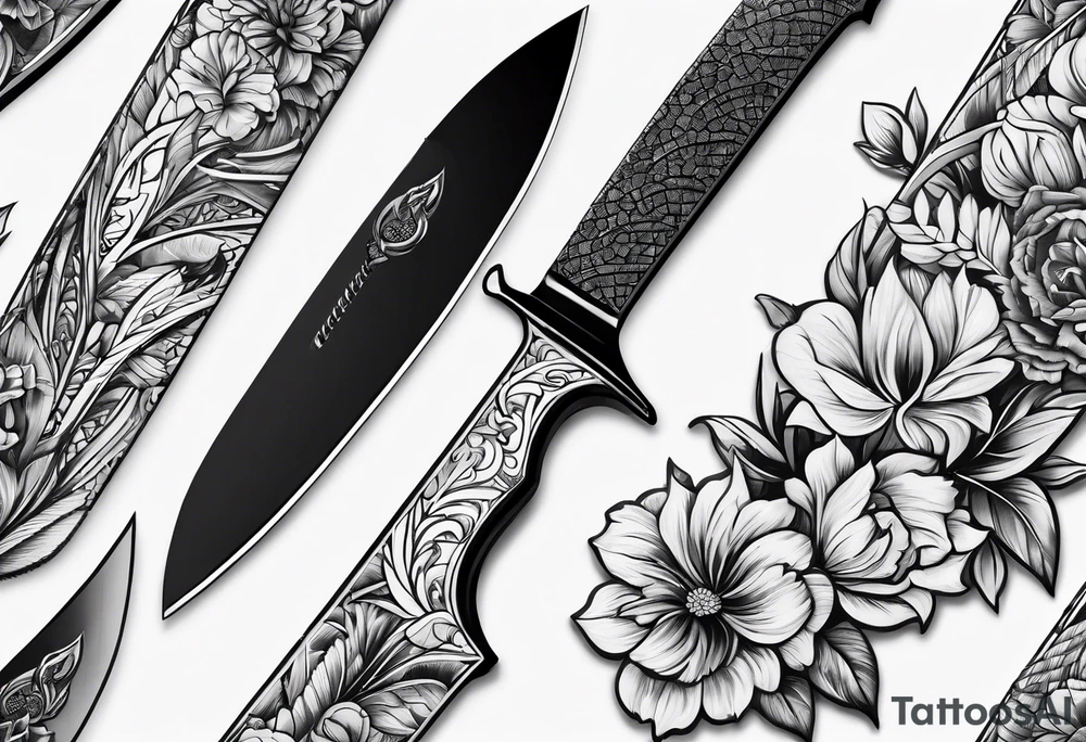 Knife, artistic tattoo idea