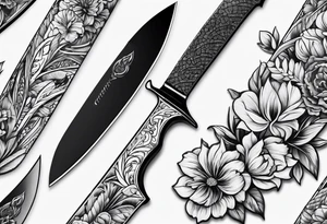 Knife, artistic tattoo idea