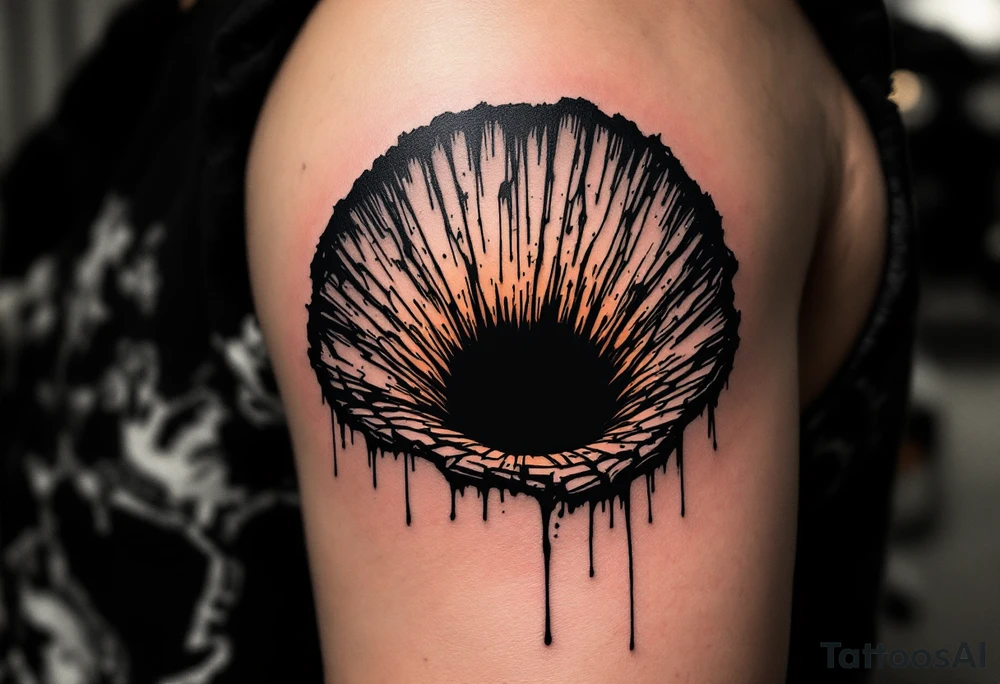 A dark hole sucking everything tattoo idea
