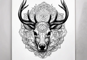 Deer skull tattoo idea