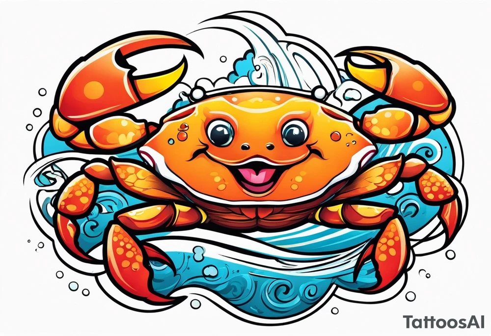 Crab and fish tattoo idea