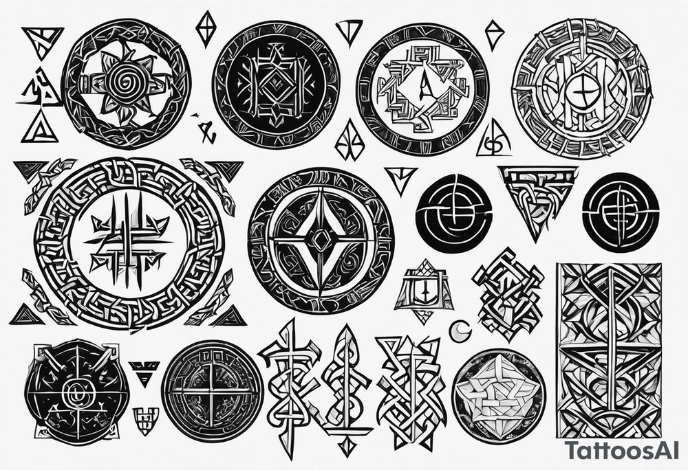 Ancient Norse runes inscribed along your forearm or wrist, symbolizing wisdom, strength, and guidance from the Hávamál. You could select a few verses that have resonated with you and represent your own values. tattoo idea