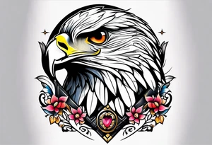 Small cute hawk girly tattoo idea