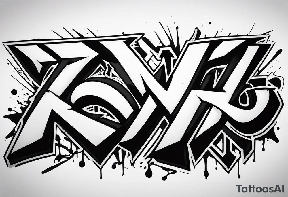 Aggresive graffiti MTR tattoo idea