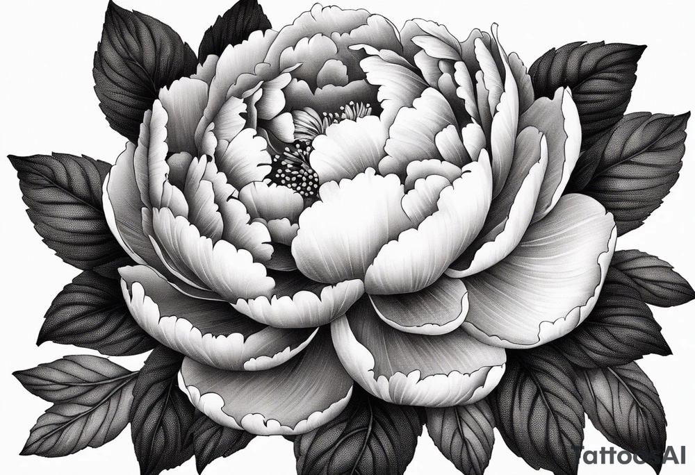 peony flowers tattoo idea