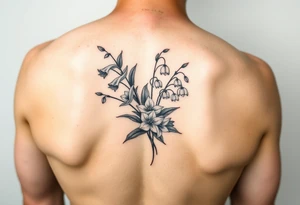 Larkspur and lily of the valley bouquet tattoo tattoo idea