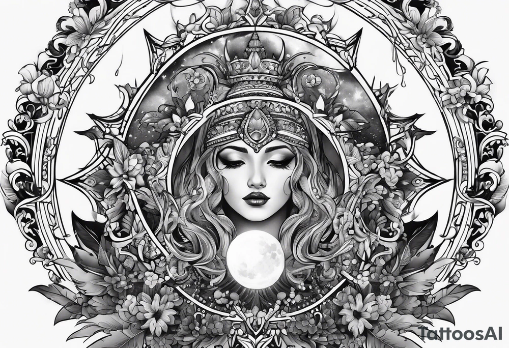 Moon chandelier tattoo idea