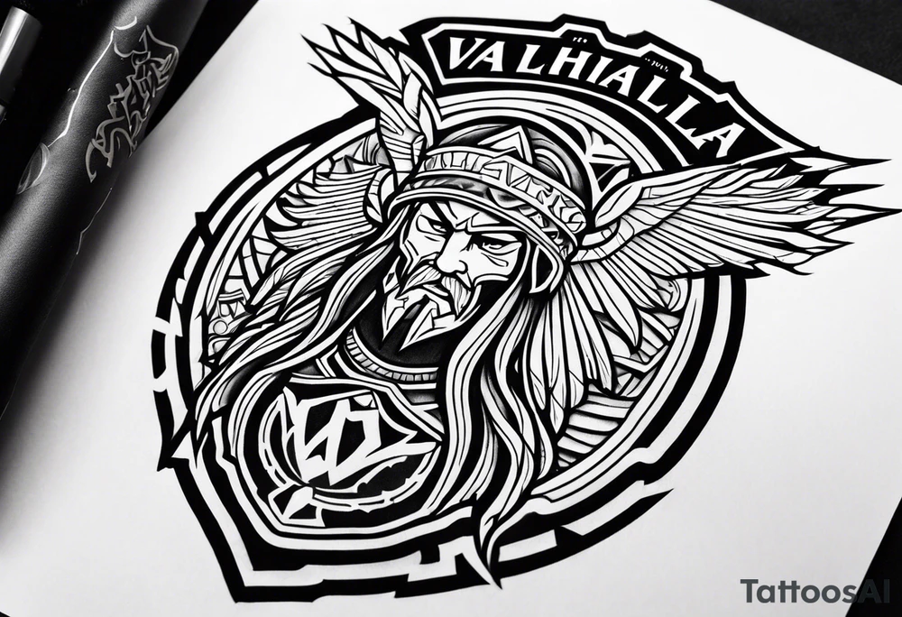 Valhalla  warrior soldier tattoo idea