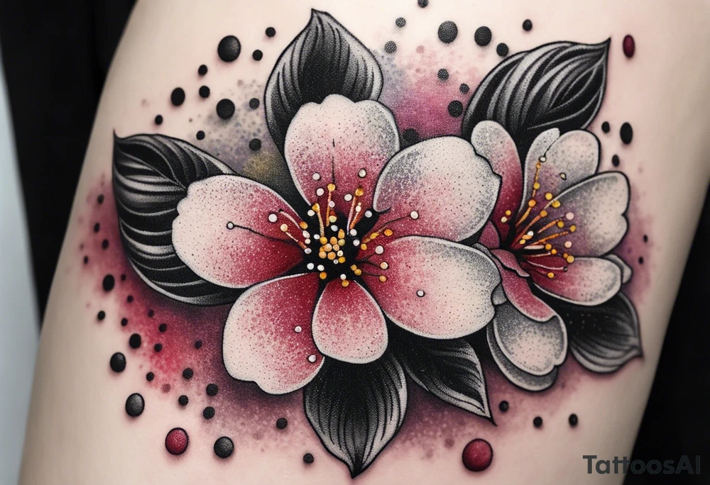 Cherry blossom rainbow tattoo idea