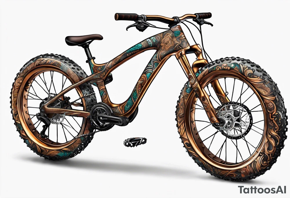 Mountain bike made of a copperhead body tattoo idea