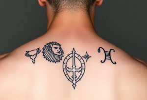 A foreman sleeve that has my family’s birth signs Aries, Leo, and Gemini along with St. Florian tattoo idea
