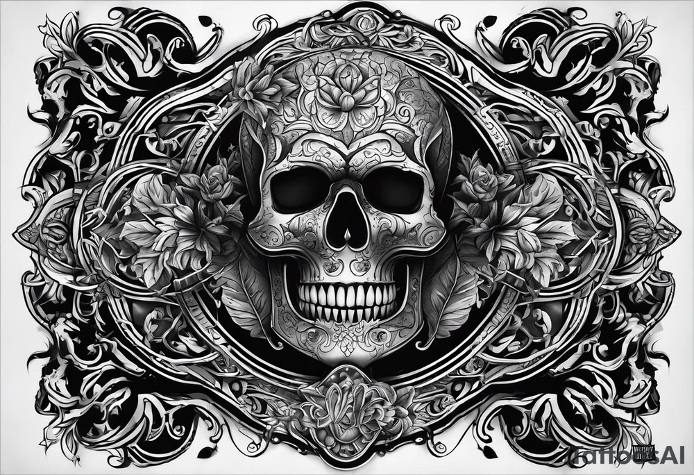 Scrolls that say “BUSHWICK” “ Darkside” “A.O.” tattoo idea