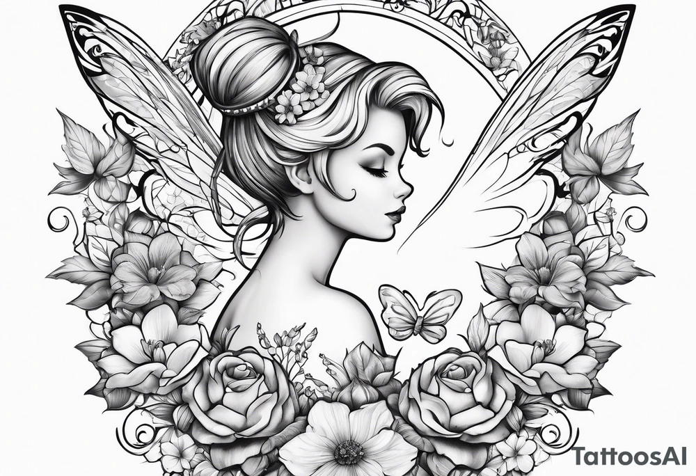 Tinker bell garden tattoo idea