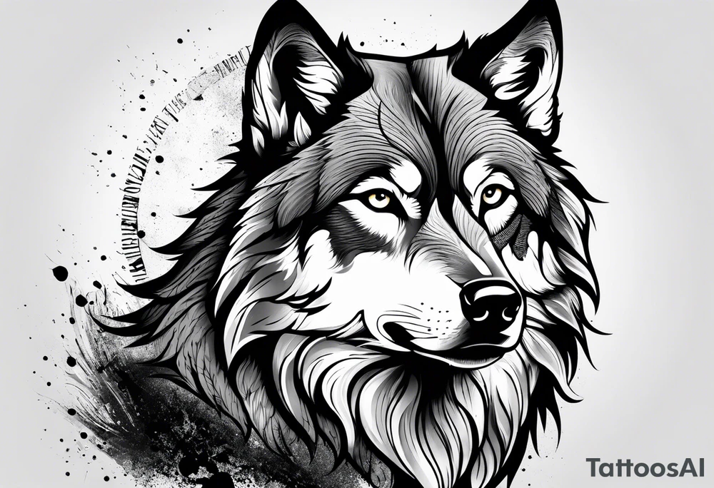 howling wolf tattoo idea