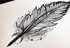 Detailed Quill Pen tattoo idea