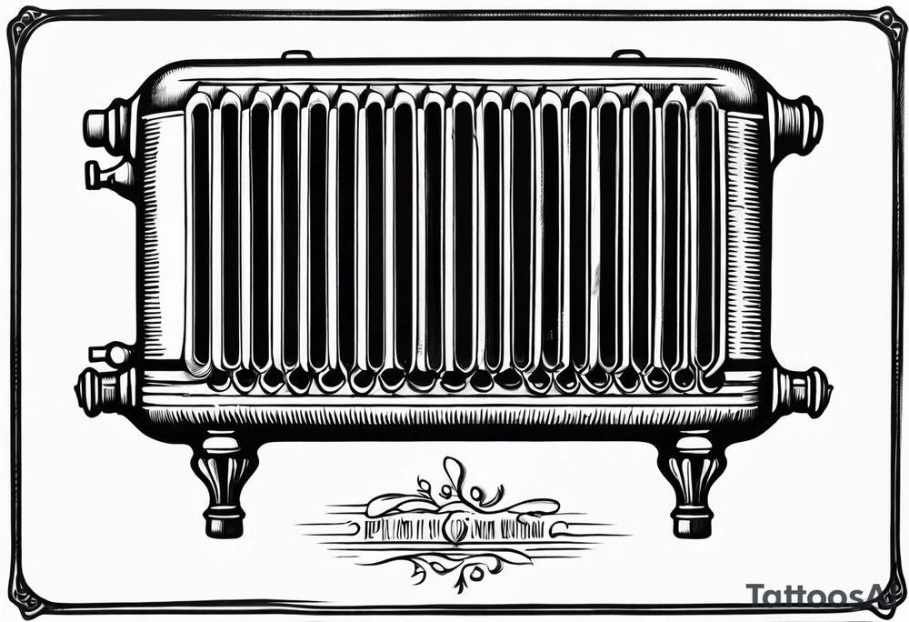 heating cast iron radiator tattoo idea