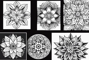 may, june, july september, october, december month flowers black and white half sleeve tattoo tattoo idea
