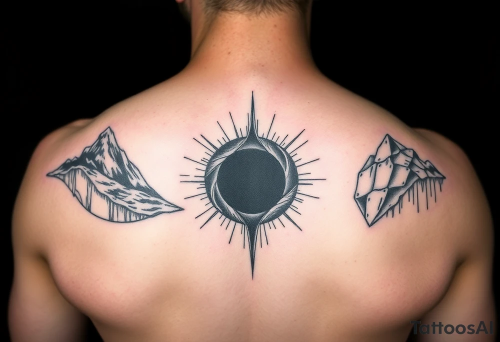 2 different worlds on both sides of a black hole tattoo idea