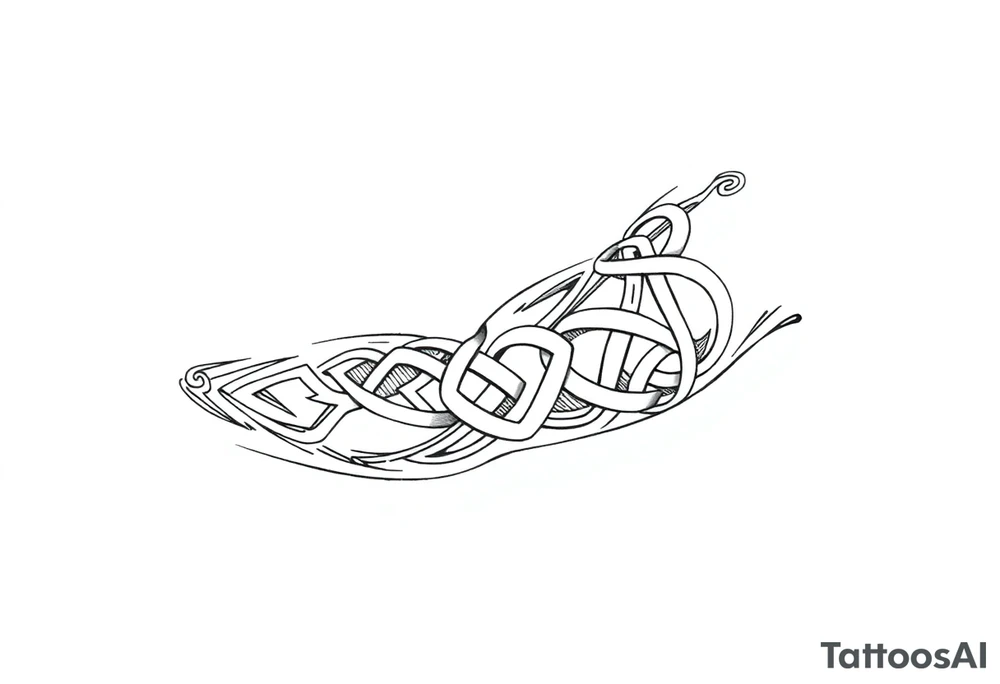 Celtic tribal knots
and bands black and white shading sleeve simple tattoo idea