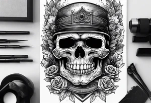 Rich life, skull, car meets, all mixed together tattoo idea