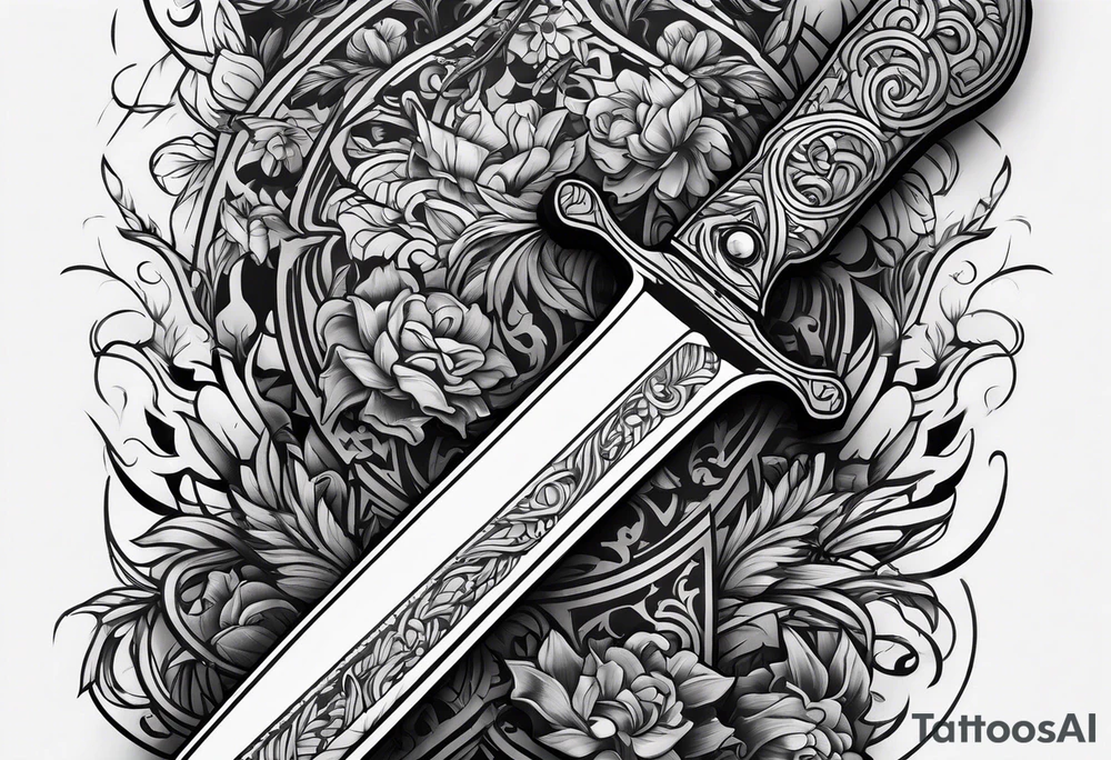 knife in arm tattoo idea