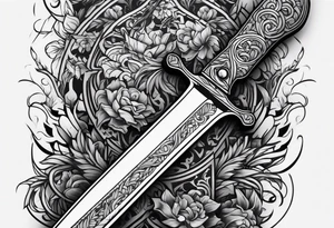 knife in arm tattoo idea