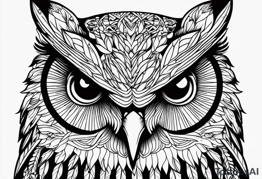 Owl close up tattoo idea