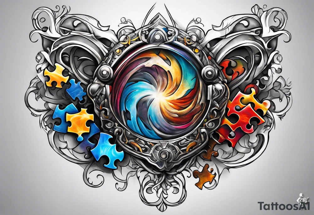 Autism puzzle piece tattoo idea